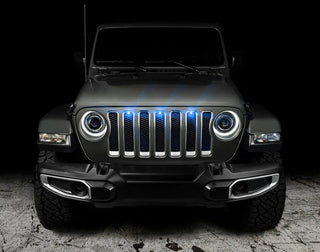 Oracle Pre-Runner Style LED Grille Kit: Jeep Wrangler 2018-2023 w/ Blue