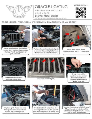 Oracle Pre-Runner Style LED Grille Kit: Jeep Wrangler 2018-2023 w/ Blue