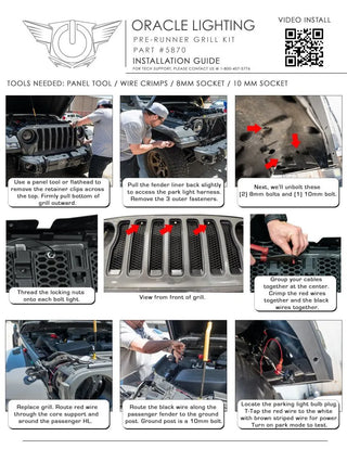 Oracle Pre-Runner Style LED Grille Kit: Jeep Gladiator 2020-2023 w/ Red