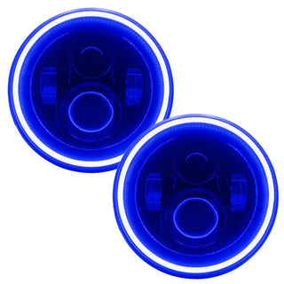 ORACLE Lighting Hi-Perf 7in LED Headlights (F&R) w/ Blue Halo: Jeep Wrangler (07-21) - Black