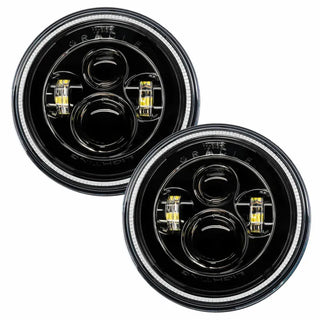 ORACLE Lighting Hi-Perf 7in LED Headlights (F&R) w/ Blue Halo: Jeep Wrangler (07-21) - Black