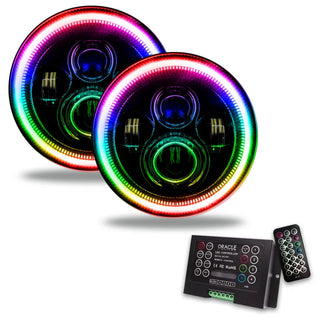 ORACLE Lighting High Powered ColorSHIFT 2.0 LED Headlights (FRONT): Jeep Wrangler (07-18) - Black
