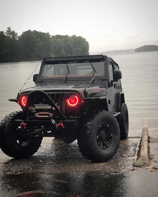ORACLE Lighting 7in High Powered LED Headlights (FRONT): Jeep Wrangler / Wrangler JK (07-18) - Black