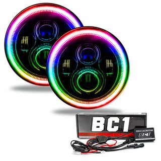 ORACLE Lighting ColorSHIFT 7in LED Headlights (FRONT): Jeep Wrangler (07-18) - Black