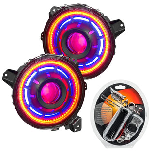 Oracle Lighting Bi-LED Projector Headlights ColorSHIFT: Jeep Wrangler (18-24) / Gladiator (20-24)
