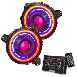 Oracle Lighting Bi-LED Projector ColorSHIFT 2 Headlights: Jeep Wrangler (18-24) / Gladiator (20-24)