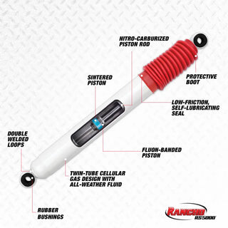 Rancho RS5000 Steering Stabilizer (FRONT): Ram 2500 (14-24) / 3500 (13-24)