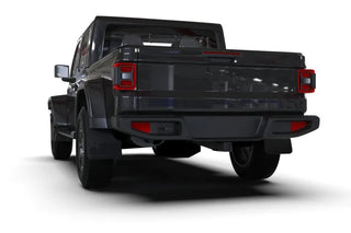 Rally Armor Black Mud Flap: Jeep Gladiator 2020-2024 w/ Army Green Logo (MF104-BLK-AGN)