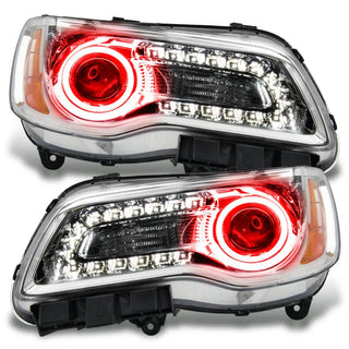Oracle Lighting LED Halo Headlights Chrome Housing: Chrysler 300 2011-2014 w/ Red