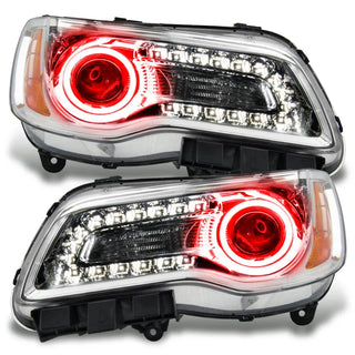 Oracle Lighting LED Halo Headlights Chrome Housing: Chrysler 300 2011-2014 w/ Red
