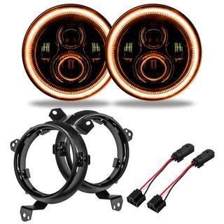ORACLE Lighting High Powered LED Headlights (PAIR) w/ Amber: Jeep Wrangler / Gladiator (18-24)