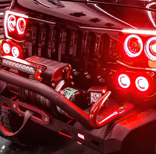 Oracle Lighting Vector Jeep Wrangler JK Grille Halo Kit: Jeep Wrangler 2007-2017 w/ BC1 Controller