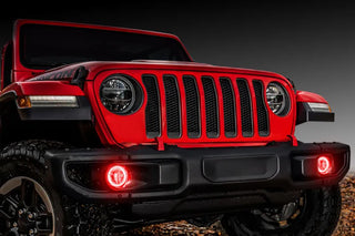ORACLE Lighting LED Fog Light Halo Kit (F&R): Jeep Wrangler / Gladiator (07-26) - Red