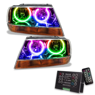 Oracle Lighting Black ColorSHIFT SMD Headlight w/ 2.0 Controller: Jeep Grand Cherokee 2000-2004