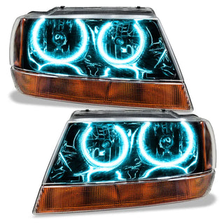 Oracle Lighting Black ColorSHIFT SMD Headlight: Jeep Grand Cherokee 1999-2004 w/ BC1 Controller