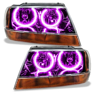 Oracle Lighting Black ColorSHIFT SMD Headlight: Jeep Grand Cherokee 1999-2004 w/ BC1 Controller