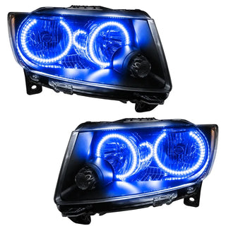 Oracle Lighting Pre-Assembled Halo Headlights: Jeep Grand Cherokee 2011-2013 Chrome w/ Blue