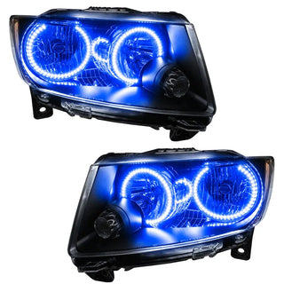 Oracle Lighting Pre-Assembled Halo Headlights: Jeep Grand Cherokee 2011-2013 Chrome w/ Blue