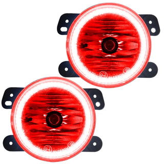 Oracle Lighting Pre-Assembled LED Halo Fog Lights: Jeep Wrangler 2007-2009 w/ Red