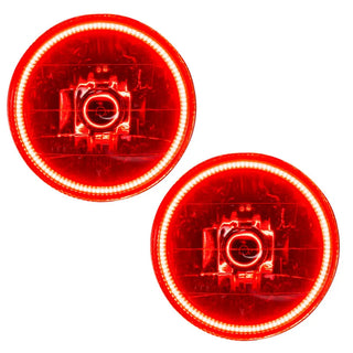 Oracle Lighting Pre-Assembled LED Halo Headlights: Jeep Wrangler 1997-2006 w/ Red