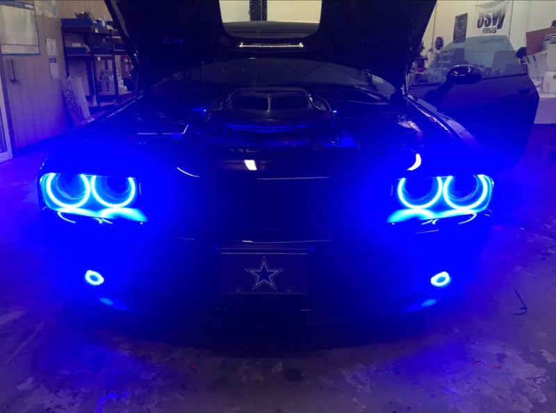 Oracle Lighting 1236-333 - 15-21 Dodge Challenger Waterproof LED Fog Light Halo Kit - ColorSHIFT Oracle Lighting 1236-333 - 15-21 Dodge Challenger Waterproof LED Fog Light Halo Kit - ColorSHIFT