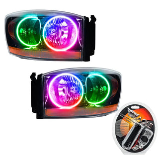 Oracle Black ColorSHIFT SMD Headlight: Dodge Ram 1500 / Ram 2500 / Ram 3500 2006