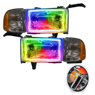 ORACLE Lighting Pre-Assembled Halo Headlights (F&R): Dodge Ram 1500 / 2500 / 3500 (94-01)