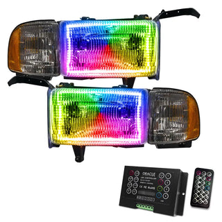 ORACLE Lighting Pre-Assembled Halo Headlights: Dodge Ram 1500 / 2500 / 3500 (94-01) - Chrome / Black