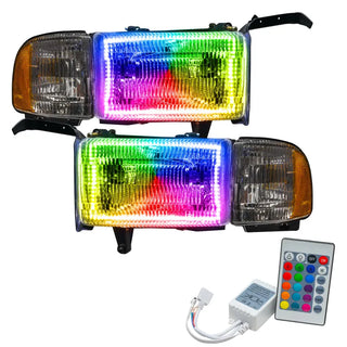 ORACLE Lighting Pre-Assembled Halo Headlights: Fits Dodge Ram (94-01) w/ Simple Controller