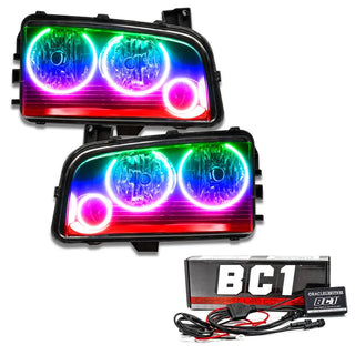 Oracle ColorSHIFT Triple Halo SMD Headlight w/ BC1 Controller: Dodge Charger 2006-2010