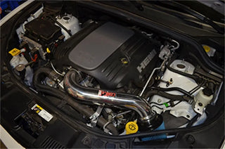 Injen Wrinkle Black PowerFlow Cold Air Intake System (F&R): Jeep Grand Cherokee / Durango 2011-23 5.7L VVT HEMI