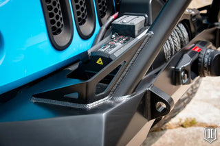 ICON Pro Series Front Bumper Rec Winch Mount: Jeep Wrangler JK (07-18) w/ Bar and Tabs