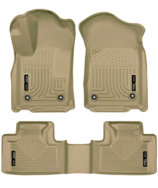 Husky Liners WeatherBeater Tan Floor Liners (F&R): Dodge Durango / Jeep Grand Cherokee / WK (16-24)