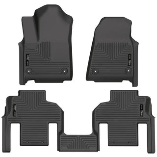 Husky Liners Black Weatherbeater Front and 2nd Seat Floor Liners: Jeep Wagoneer 2022-2024