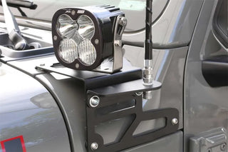 Fabtech Antenna Light Bracket Kit: Jeep Gladiator (20-24) / Wrangler (18-24)