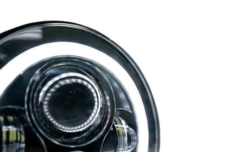 DV8 Offroad LED Projector Headlights: Jeep Wrangler JK 2007-2018 w/ Angel Eyes