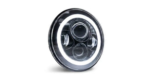 DV8 Offroad LED Projector Headlights: Jeep Wrangler JK 2007-2018 w/ Angel Eyes