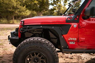 DV8 Offroad Black Front Inner Fenders (FRONT): Jeep Gladiator / Wrangler / Wrangler JK (18-22)