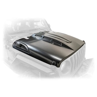 DV8 Offroad Primer Black Heat Dispersion Hood: Jeep Wrangler (18-21) / Gladiator (20-21)