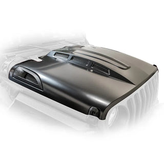 DV8 Offroad Primer Black Heat Dispersion Hood: Jeep Wrangler (18-21) / Gladiator (20-21)