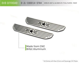 DV8 Offroad Rear Sill Plates (REAR): Jeep Wrangler 2018-2021