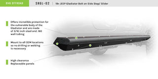 DV8 Offroad Side Step/Sliders: Jeep Gladiator 2020-2021