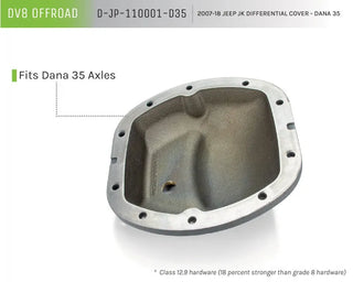 DV8 Offroad HD Cast Iron Gray Dana 35 Diff Cover (REAR): Jeep Wrangler (07-18)