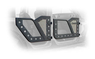 DV8 Offroad Rear Rock Doors w/ Perforated Aluminum Mesh (REAR): Jeep Wrangler / Gladiator (18-21)