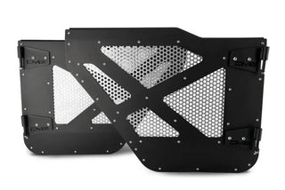 DV8 Offroad Aluminum Half Doors with Perforated Mesh Rear: Jeep Wrangler (18-21) / Gladiator (20-21)