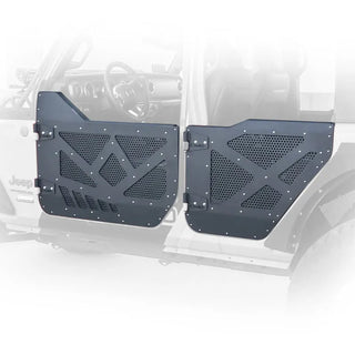 DV8 Offroad Aluminum Half Doors with Perforated Mesh Rear: Jeep Wrangler (18-21) / Gladiator (20-21)