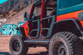 Body Armor 4x4 Tube Doors Rear Pair: Jeep Wrangler JK 2007-2018