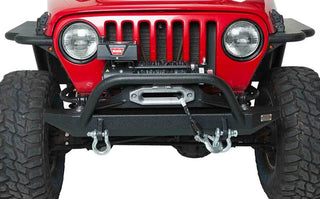 Fishbone Offroad Black Textured Powdercoated Front Bumper (FRONT): Jeep Wrangler (97-06)