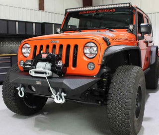 Fishbone Offroad Steel Powder Coated Front Bumper: Jeep Wrangler JK Rubicon Unlimited (2007-2018)
