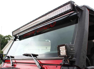 Fishbone Offroad Black Textured Powdercoat Light Bar Bracket: Jeep Wrangler 1997-2006